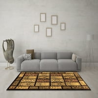 Ahgly Company Indoor Square Abstract Brown Modern Area Rugs, 7 'квадрат