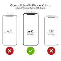 Калъф за различна връзка за iPhone XS MA - Персонализиран Ultra Slim Тънко твърд черен пластмасов капак - Preppy Pattern - Зелени розови бели цветя Флорални