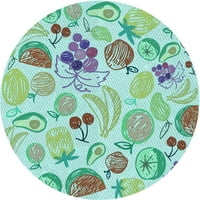 Ahgly Company Indoor Round Martuded Dinosaur Green Area Rugs, 5 'Round