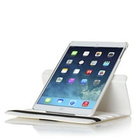 Apple iPad Air Case Tablet - степен на въртяща се стойка фолио Pu кожена интелигентна класическа калъфка с вграден магнит за автоматично сън и събуждане и притежател на стилус, бяло