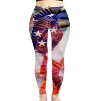 Luxplum дамски гамаши за независимост ден джинги за контрол на йога панталони с кльощави чорапогащи ежедневни дъна style-i l