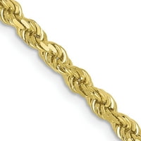 10k жълто злато jbsp диамантено изрязана въжена верига, направена в Перу 8004-22