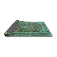 Ahgly Company Indoor Square Persian Turquoise Blue Traditional Area Cugs, 7 'квадрат