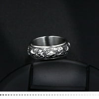 Будизъм дизайн, въртящ се широк пръстен пръстен Човек чар бижута Декорация подарък