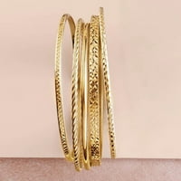 Ross-Simons 18kt Gold Over Sterling Jewelry Set: Текстурирани гривни за гривни за жени, възрастни