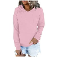 Дамски пуловер с качулка пуловер женски мода с дълъг ръкав от плътен цвят сплит плетен пуловер плетен свободен отгоре
